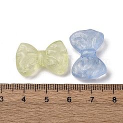 明るい透明なアクリルビーズ  蝶結び  グリッターパウダー付き  暗闇で光る  ミックスカラー  16x24x7mm  穴：2mm&nbsp;LACR-S001-06