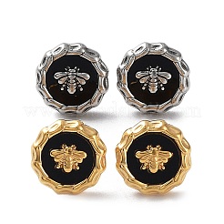 6 ペア 2 色のミツバチのアクリル スタッド イヤリング  304ステンレススチールイヤリング  ゴールデン·ステンレス鋼色  14mm  3ペア/カラー&nbsp;EJEW-A024-07