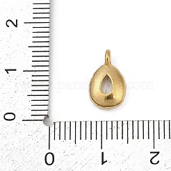304ステンレススチールガラスチャーム  ティアドロップチャーム  18KGP本金メッキ  12x7.5x4mm  穴：1.5mm&nbsp;LS-STAS-D366-03G