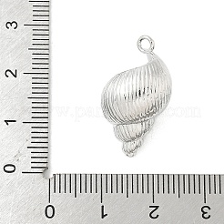 真鍮チャーム  巻き貝の形  プラチナ  23.5x14.5x13mm  穴：1.8mm&nbsp;LS-KK-P322-01P