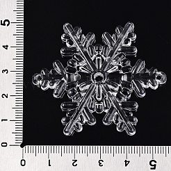 透明アクリル コネクタ チャーム  スノーフレーク  透明  52x45~45.5x5mm  穴：2~3.5mm  約100個/500g&nbsp;TACR-T028-07A