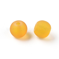 ベーキングペイント、フロストガラスビーズ  ミックスカラー  ラウンド  直径約4mm  穴：1mm&nbsp;X-GGB4MMY-DKM