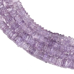 天然石アメジストビーズ連売り  長方形平石ビーズ  4.5~5x4.5~5x1.5~2.5mm  穴：0.3mm  約198~200個/連  16.14''（41センチメートル）&nbsp;G-Z152-F05-02A
