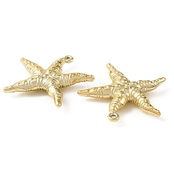 アクリル製の大きなペンダント  ヒトデのチャーム  黄金メッキ  52x57x12mm  穴：3mm&nbsp;PACR-B005-02A