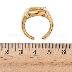 304ステンレススチールカフリング  オーバル  イオンプレーティング（ip）  手動研磨  18KGP本金メッキ  5~26.5mm  調整可能&nbsp;RJEW-Z118-11G
