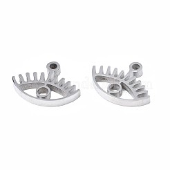 変色しない201ステンレススチールチャーム  目  ステンレス鋼色  8x11x1mm  穴：1mm&nbsp;STAS-N095-070