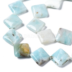天然石アマゾナイトビーズ連売り  菱形  17~18x18x5~6mm  穴：0.6mm  約23個/連  15.83インチ（40.2cm）&nbsp;G-N0326-73A-01