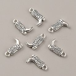 合金のチベット風チャーム  ウエストカウボーイブーツチャーム  アンティークシルバー  18x11x3mm  穴：2.5mm&nbsp;FIND-WH0146-24AS