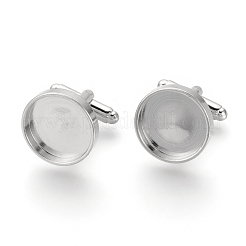 真鍮製カフセッティング  アパレルアクセサリのカフスボタンパーツ  プラチナ  トレイ：16.3mm  27.6x18mm&nbsp;KK-Q675-75
