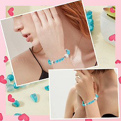 2連売り合成ターコイズチップビーズ連売り  染め  5~8x5~8mm  穴：1mm  約31.5インチ&nbsp;G-PA0001-55