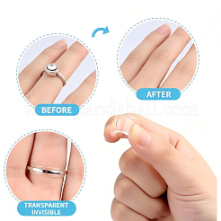 8個8サイズプラスチックインビジブルリングサイズアジャスター  1~10mm幅のリングにフィット  透明  18~20x4~11.5x3mm  1個/サイズ&nbsp;TOOL-YW0001-16