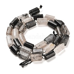 天然石ブラックルチルクォーツビーズ連売り  シードビーズで  ファセット列  9~11x6~7.5x6~7.5mm  穴：1.2mm  約30個/連  15.16~15.55インチ（38.5~39.5cm）&nbsp;G-G068-A32-01