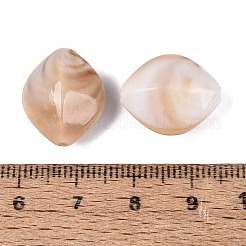 ツートンカラーの不透明なプラスチックビーズ  菱形  ペルー  17.5x14.5x9.5mm  穴：1.6~1.8mm  約562個/500g&nbsp;KY-N025-55