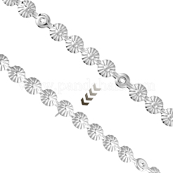 5袋の花の鉄製装飾ストリップ  鉄製の家具用釘付き  ソファアクセサリー  プラチナ  1000x11x3mm  ネジ:16x11mm&nbsp;FIND-GF0008-41A-P