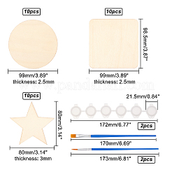 DIYペイントキット  プラスチックペイントポットストリップ  ウッドカボション  プラスチックペイントブラシペン  バリーウッド  36個/セット&nbsp;DIY-OC0003-98