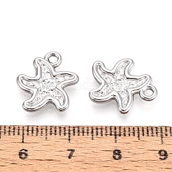 304ステンレススチール製ヒトデチャーム  変色しない  ステンレス鋼色  15x14x2mm  穴：1.6mm&nbsp;STAS-T067-52P