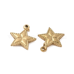 304ステンレススチールチャーム  丸カン付き  星のチャーム  ゴールドカラー  14.5x12x2mm  穴：2.5mm&nbsp;STAS-K306-08G