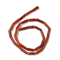 天然赤瑪瑙（染色・加熱）ビーズ連売り  コラム  ブラウン  13~14x4.5mm  穴：1.4mm  約30個/連  15.79~15.94''（40.1~40.5センチメートル）&nbsp;G-H087-H02-01B