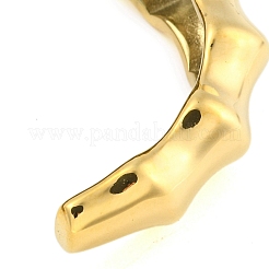 304ステンレススチール製竹スティックオープンカフバングル女性用  18KGP本金メッキ  内径：2-1/8x2-3/8インチ（5.3x6.1cm）&nbsp;BJEW-Q344-01G