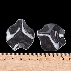 透明なアクリルパーツ  葉  透明  38x35.5x12.5mm  穴：1.5mm  約333個/500g&nbsp;TACR-G050-01A