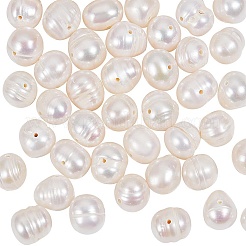 1 連売り天然養殖淡水真珠ビーズ 連売り  ポテト  ホワイト  4~12x4~12mm  穴：0.5~1mm  約28~100個/連  13.8インチ〜15.7インチ（35~40cm）&nbsp;PEAR-NB0002-48