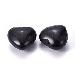 天然黒曜石のハートの愛の石  レイキバランシング用のポケットパームストーン  24.5x25x14mm&nbsp;G-I219-05A