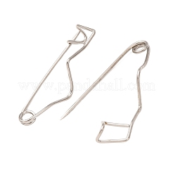 鉄製の波型安全ピンブローチ金具  キルトピン  プラチナ  31x8x8mm&nbsp;JEWB-Z050-01P-03
