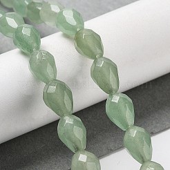 天然石グリーンアベンチュリンビーズ連売り  多面カットティアドロップ  10x7mm  穴：1.2mm  約20個/連  7.87''（20センチメートル）&nbsp;G-P520-B16-01