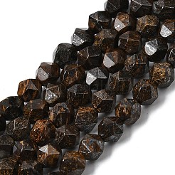 天然石ブロンザイトビーズ連売り  スターカットラウンドビーズ  多面カット  5~6x5~6x5~6mm  穴：1~1.2mm  約64~68個/連  14.80''~15.04''（37.6~38.2センチメートル）&nbsp;G-Z119-A30-01