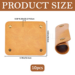 合成皮革の荷物ハンドルラップ10個  長方形  砂茶色  102x121x1.5~5mm&nbsp;AJEW-FH0008-91B