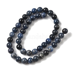 ナチュラルグレードaaデュモルティエライトクォーツラウンドビーズ連売り  8mm  穴：1mm  約45~47個/連  14.76''（37.5センチメートル）&nbsp;G-P075-43-8mm