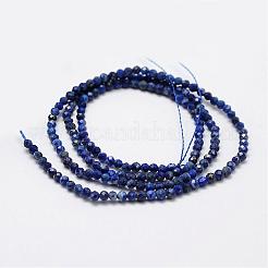 天然石ラピスラズリビーズ連売り  多面カット  ラウンド  2mm  穴：0.5mm  約162~175個/連  36~37cm&nbsp;G-K185-01