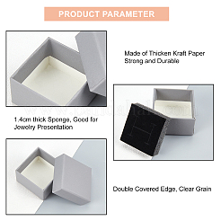 紙箱  スナップカバー  スポンジマット付き  アクセサリー箱  正方形  グレー  5.1x5.1x3.1cm&nbsp;CON-NB0001-63A