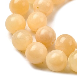 天然のイエロージェイドビーズ連売り  ラウンド  グレードA  14.5mm  穴：1.2mm  約27個/連  15.16''（38.5センチメートル）&nbsp;G-K121-01-14mm