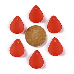 透明つや消しアクリルパーツ  花弁  レッド  17x14x2.5mm  穴：1.8mm  約2330個/500g&nbsp;MACR-S371-09A-712