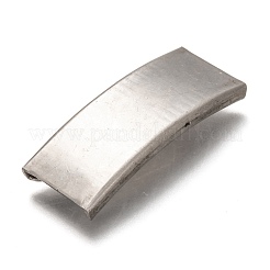 変色しない304ステンレススチール製スライドチャーム  カーブチューブ  ステンレス鋼色  35x14x3.5mm  穴：13x2.5mm&nbsp;STAS-Z025-12P