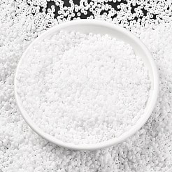 シリンダーシードビーズ  つや消し色  均一サイズ  ホワイト  2x1.3~1.5mm  穴：0.8~1mm  約888個/10g&nbsp;X-SEED-H001-C19