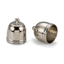 真鍮製コードエンドパーツ  プラチナ  14x12mm  穴：1mm  内径：10mm&nbsp;LS-KK-D217-14x12-P