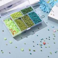 DIYジュエリー作成キット  ラウンド8/0ガラスシードビーズを含む  アクリル＆ABSプラスチックビーズ  弾性水晶の線  ミックスカラー  ビーズ：約3140個/セット&nbsp;DIY-YW0004-16C