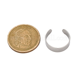 304ステンレススチールオープンカフリング  男性と女性のための幅広バンドリング  ステンレス鋼色  6mm  調整可能&nbsp;RJEW-G335-01A