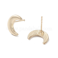 女性用ムーン合金スタッドピアス  304ステンレスピン付き  ライトゴールド  11x8.5mm&nbsp;EJEW-H309-02KCG