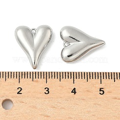 304ステンレスペンダント  ハートチャーム  ステンレス鋼色  16.5x14x4.5mm  穴：1.2mm&nbsp;STAS-L293-12P