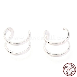 変色防止ロジウムメッキスターリングシルバーカフイヤリング925個  プラチナ  13x10mm&nbsp;EJEW-H124-11P