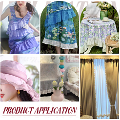 16m 8色ポリエステルレースリボンプリーツ衣服アクセサリー  ミックスカラー  3-1/8インチ（80mm）&nbsp;DIY-GA0008-45