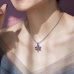 花と葉をテーマにした316lサージカルステンレスペンダント14個  混合図形  虹色  17~23x10~16mm&nbsp;JX098A