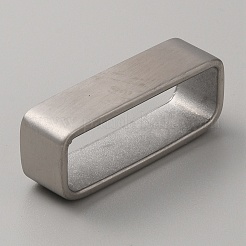 304ステンレススチールループキーパー  男性用ベルトバックル  花柄の長方形  アンティークシルバー  45x12x17mm  内径：40.5x13mm&nbsp;AJEW-WH0415-44B