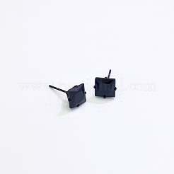 幾何学的な正方形の304ステンレススチール製スタッドピアス（女性用）  ブラック  8mm&nbsp;YP6314-2