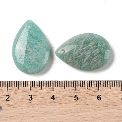 天然石アマゾナイトペンダント  ティアドロップチャーム  24.5x16.5x6.5mm  穴：1.5mm&nbsp;G-Q171-03