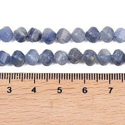 天然石ブルーアベンチュリンビーズ連売り  染め＆加熱  多面カット  ツイスト  6~6.5x5x5mm  穴：1mm  約58~61個/連  14.17''~14.69''（36~37.3センチメートル）&nbsp;G-P611-C20-01