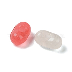 明るい透明なアクリルビーズ  ピーナッツ  暗闇で光る  サクランボ色  6.5~7x4x3~3.5mm  穴：1.4mm&nbsp;LACR-D009-01D